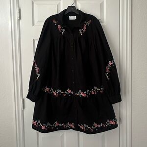 ASOS  Floral Print Midi Dress with Long Sleeves Size 14